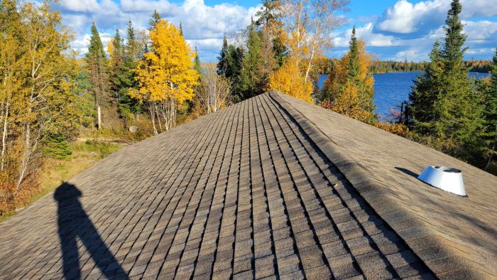 Roof is done at Dufault's Island Outpost