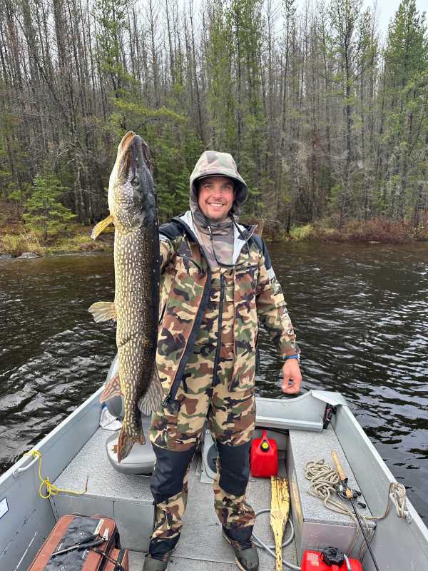 Lengthy northern pike caught at Rex Lake Outpost in June.